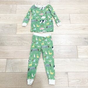 Little Sleepies Green Farm Animal Pajama Set